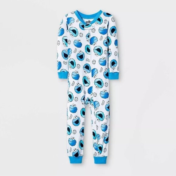 Sesame Street Boys' Cookie Monster Snug Fit Union Onesie 12M - Picture 1 of 3